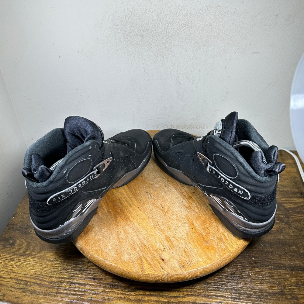 Air Jordan 8 VIII Retro Black Metallic Silver Men's Shoes Size 8.5 305381-003 - Picture 4 of 8